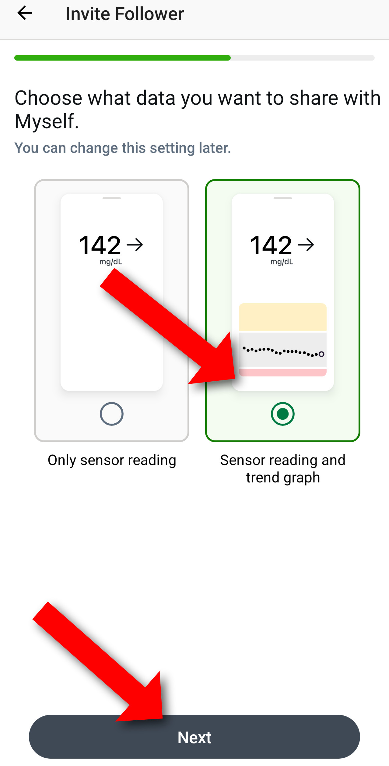Dexcom Share Setup Step 7