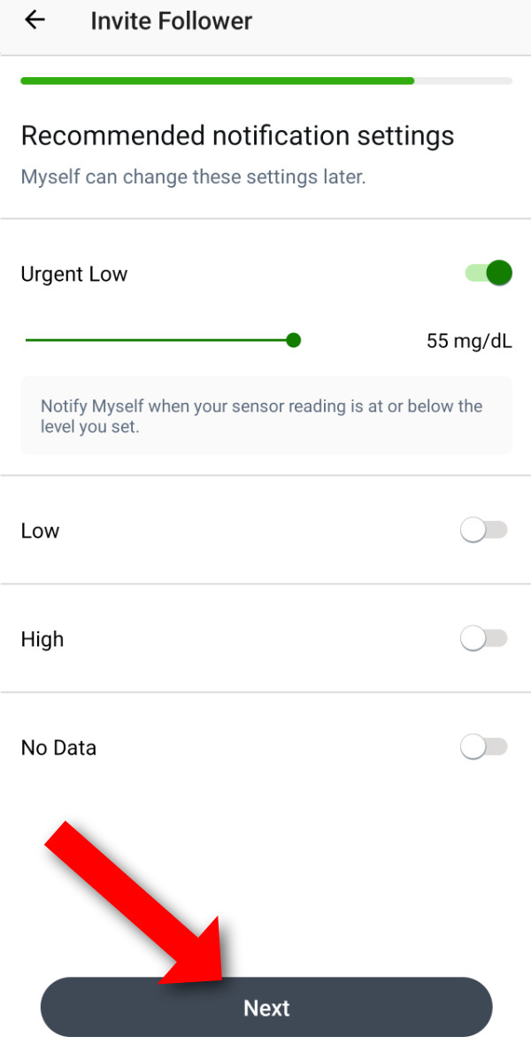 Dexcom Share Setup Step 8