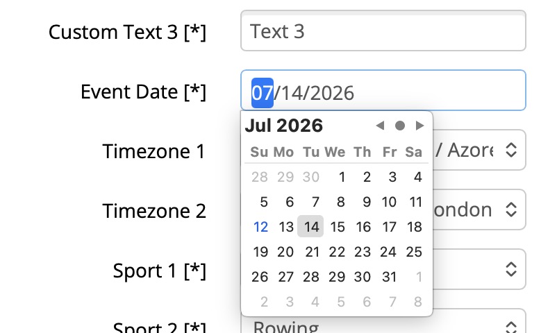 Set the Event Countdown date