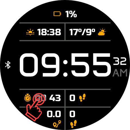 Touch and hold the timer field to start a new sequence