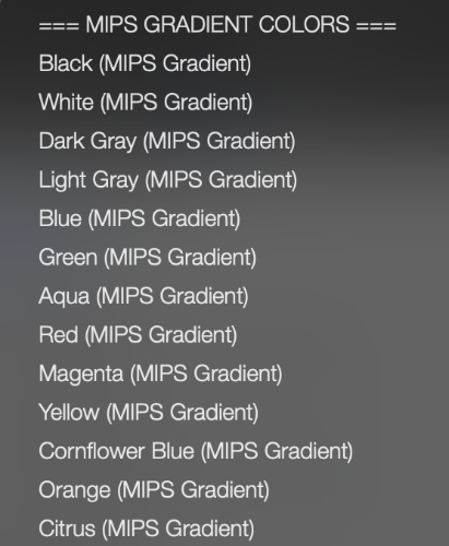 Gradient settings
