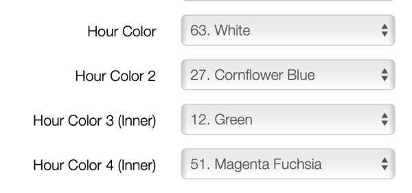 Settings for filled color